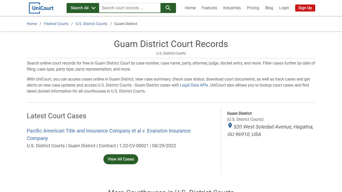 Guam District Court Records | PACER Case Search | UniCourt