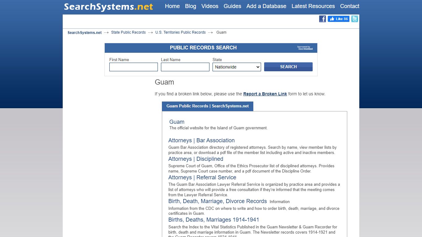 Guam Public Records | SearchSystems.net